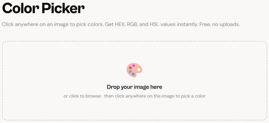 Free Online Color Picker From Image – Get HEX, RGB & HSL Instantly