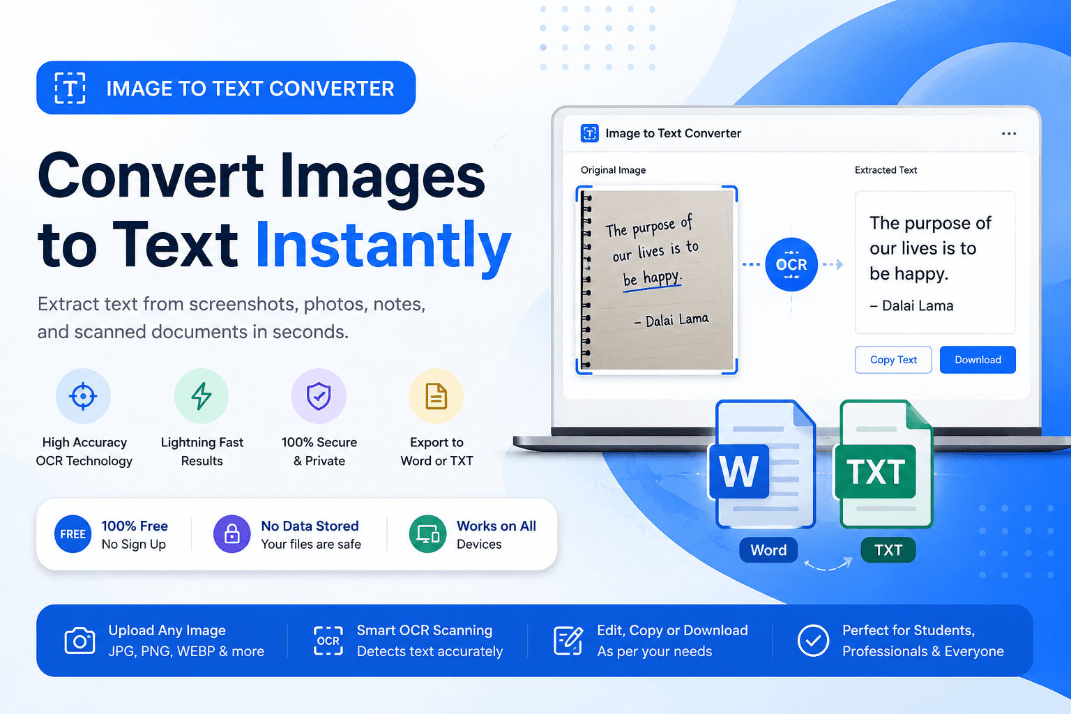 Image to Text Converter: Convert Images to Word & TXT Online Free